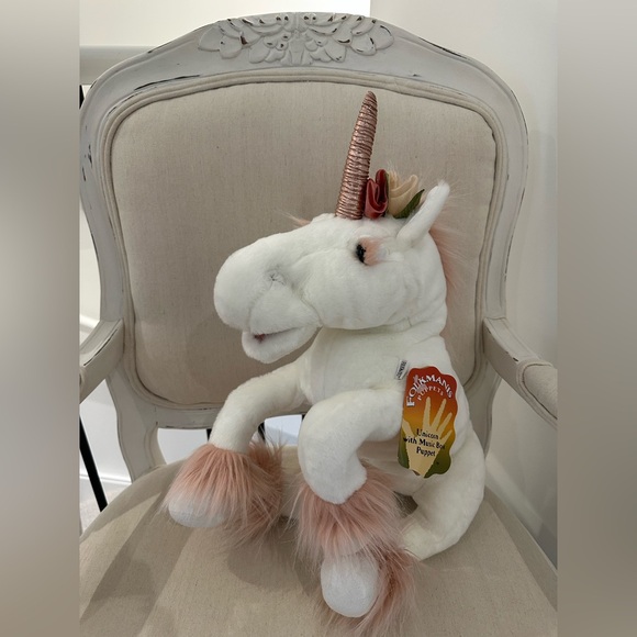 Folkmanis NWT Unicorn Music Box Hand Puppet Large Size - Picture 3 of 13